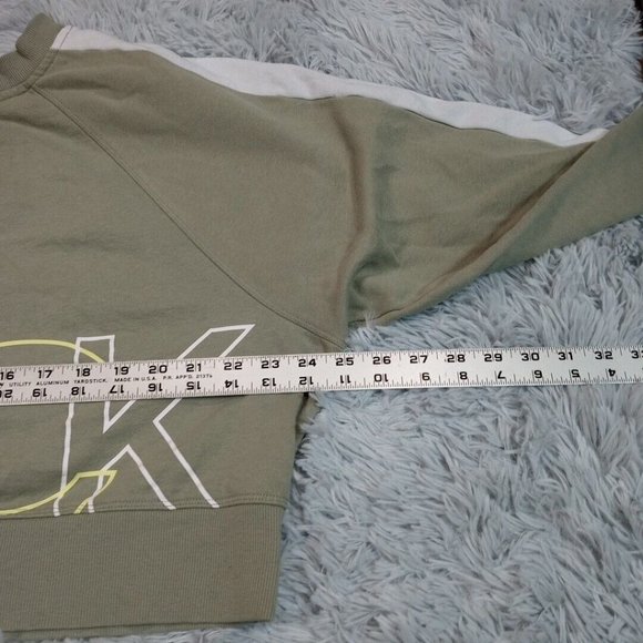 Calvin Klein Womens Sweatshirt Green XL‎ Performance Crop Workout Athletic - Picture 5 of 10